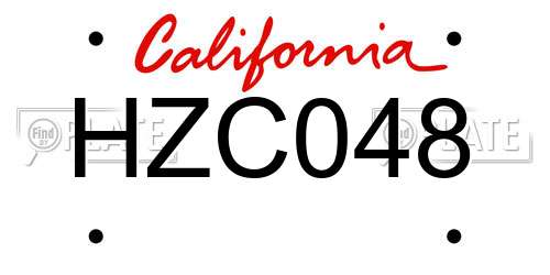 HZC048 California License Plate