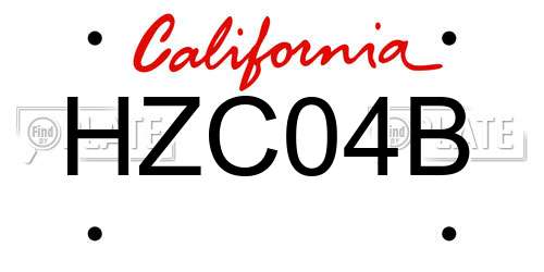 HZC04B California License Plate