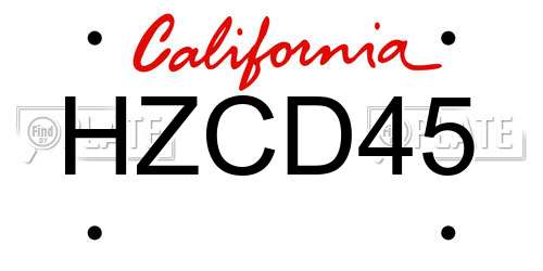 HZCD45 California License Plate