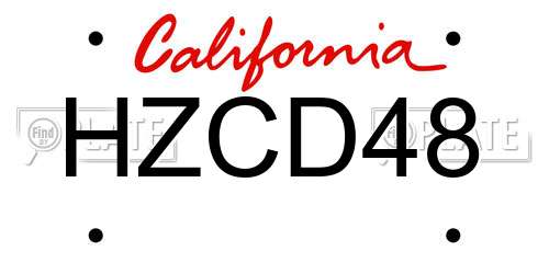 HZCD48 California License Plate