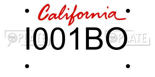I001BO California License Plate