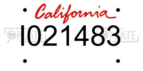 I021483 California License Plate