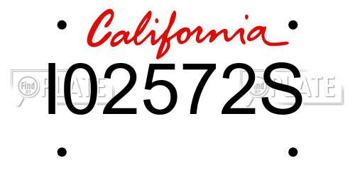 I02572S California License Plate