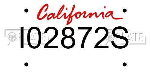 I02872S California License Plate