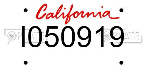 I050919 California License Plate
