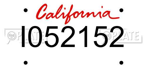 I052152 California License Plate