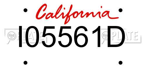 I05561D California License Plate