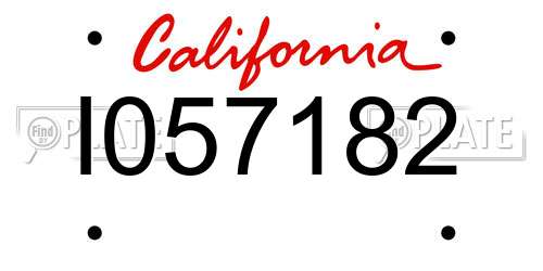 I057182 California License Plate