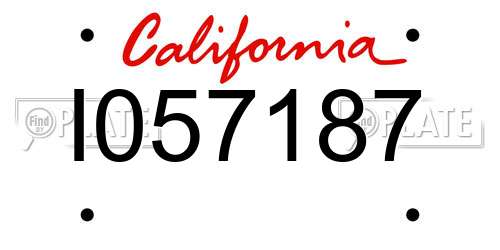 I057187 California License Plate