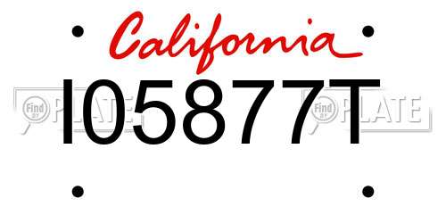 I05877T California License Plate