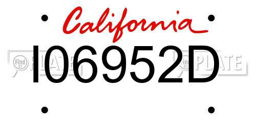 I06952D California License Plate