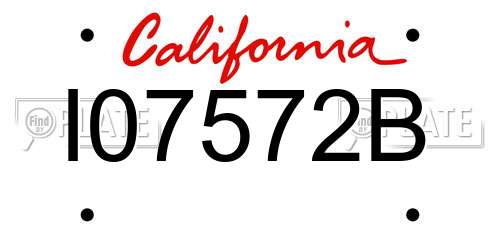I07572B California License Plate