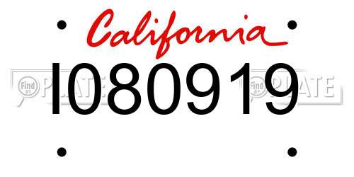 I080919 California License Plate