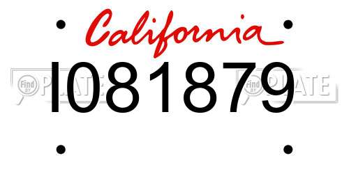 I081879 California License Plate