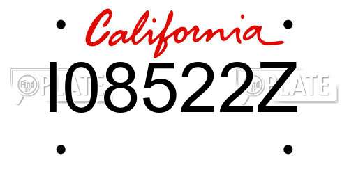 I08522Z California License Plate