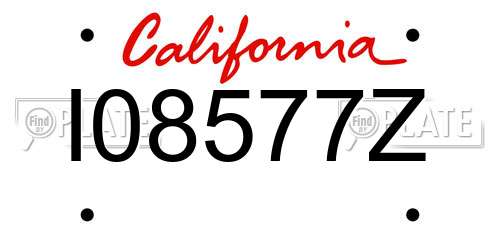 I08577Z California License Plate