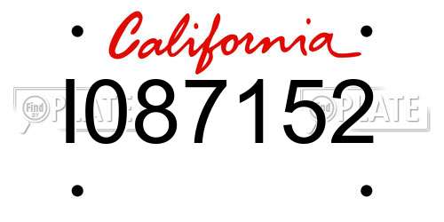 I087152 California License Plate