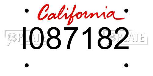 I087182 California License Plate