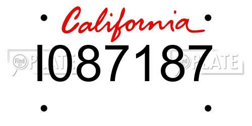 I087187 California License Plate