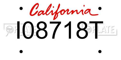 I08718T California License Plate
