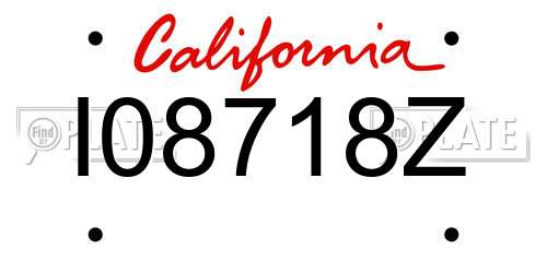 I08718Z California License Plate
