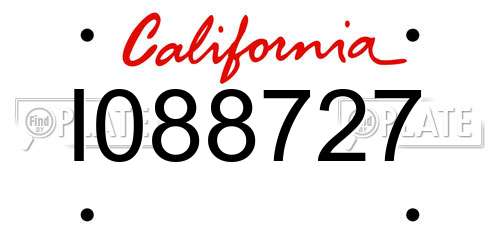 I088727 California License Plate