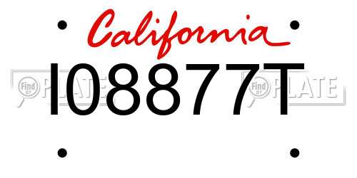 I08877T California License Plate