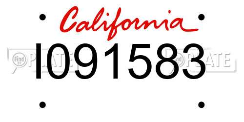 I091583 California License Plate