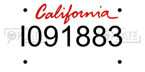 I091883 California License Plate