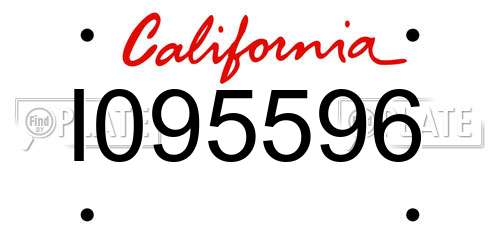 I095596 California License Plate
