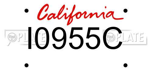 I0955C California License Plate