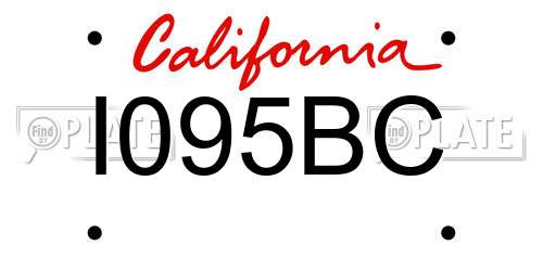 I095BC California License Plate