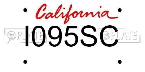 I095SC California License Plate