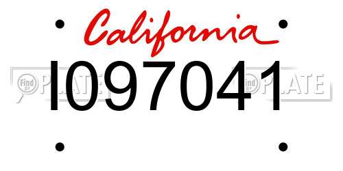I097041 California License Plate