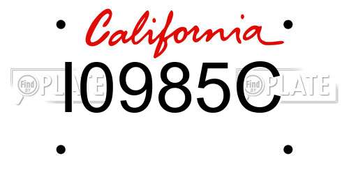 I0985C California License Plate