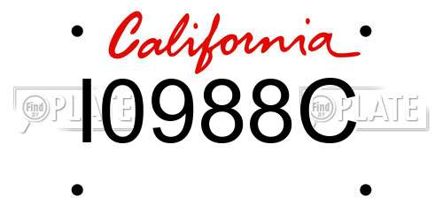 I0988C California License Plate