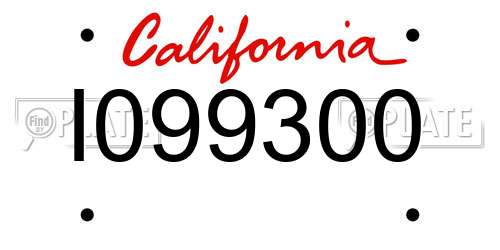I099300 California License Plate