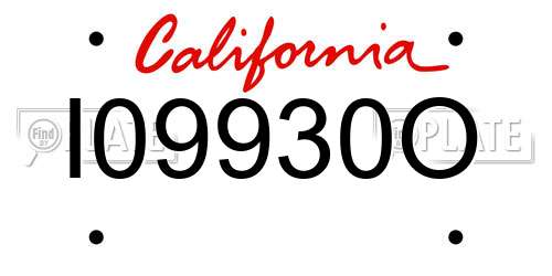 I09930O California License Plate
