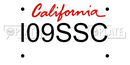 I09SSC California License Plate