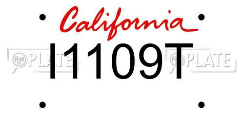 I1109T California License Plate
