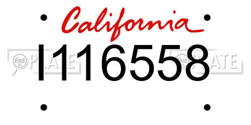 I116558 California License Plate