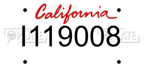I119008 California License Plate