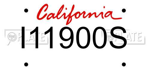 I11900S California License Plate