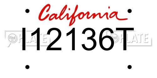 I12136T California License Plate