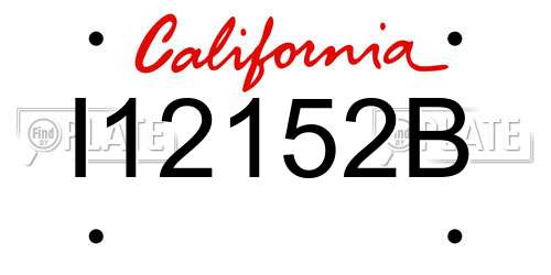 I12152B California License Plate