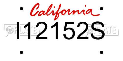 I12152S California License Plate