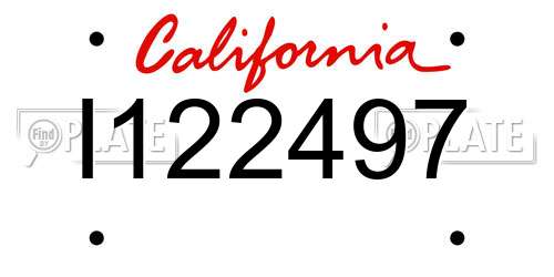 I122497 California License Plate