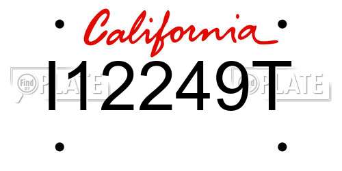 I12249T California License Plate