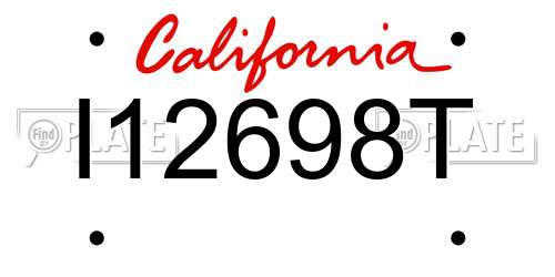 I12698T California License Plate