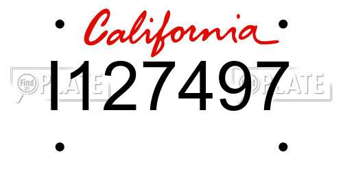 I127497 California License Plate